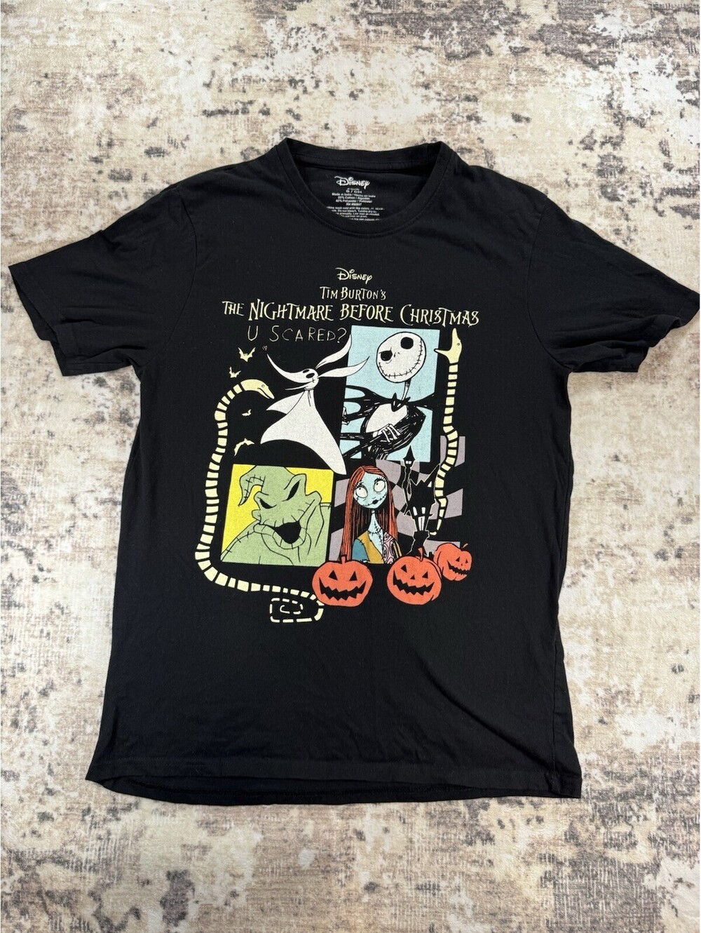 Disney Tim Burton Nightmare Before Christmas Tshirt Size S Halloween Tee A2033